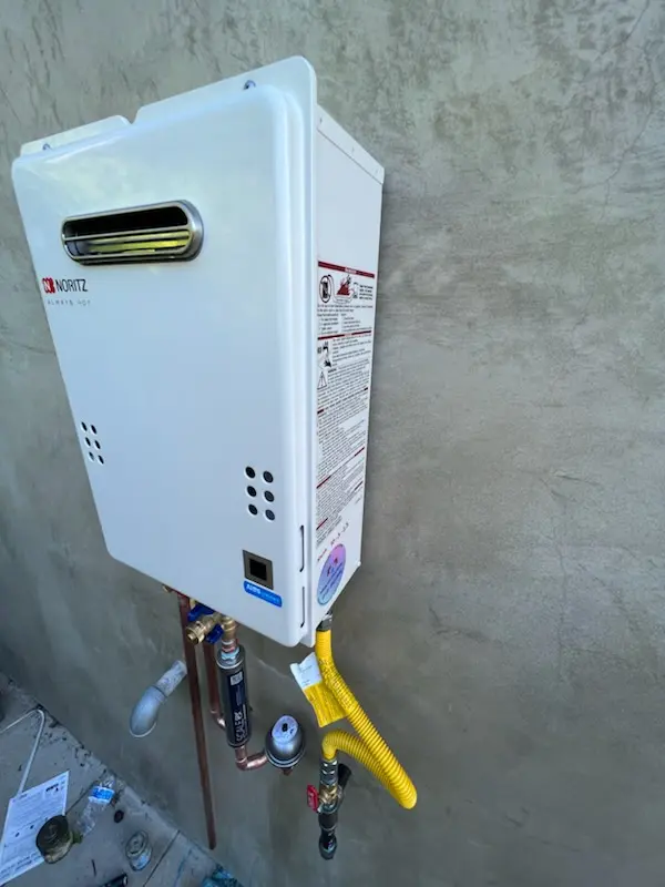 Tankless water heater installation for Serena homes